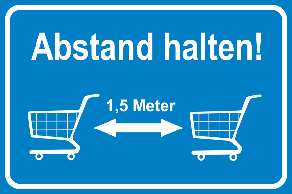 Hinweisschild  " Abstand halten "